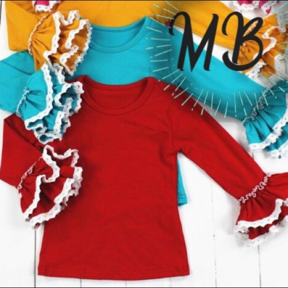 Red Double Ruffled Shirt